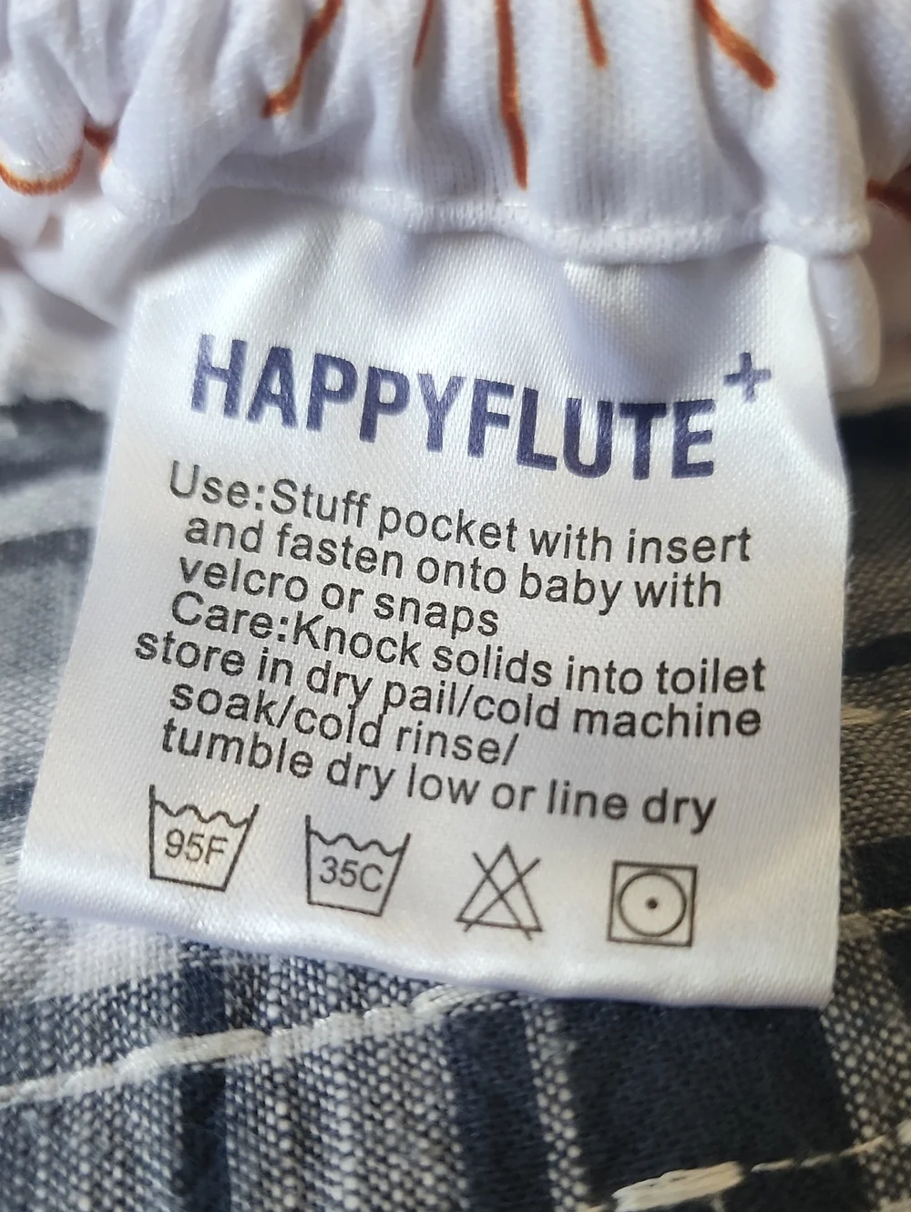 HappyFlute Reusable Cloth Diaper - Pink, White, Brown